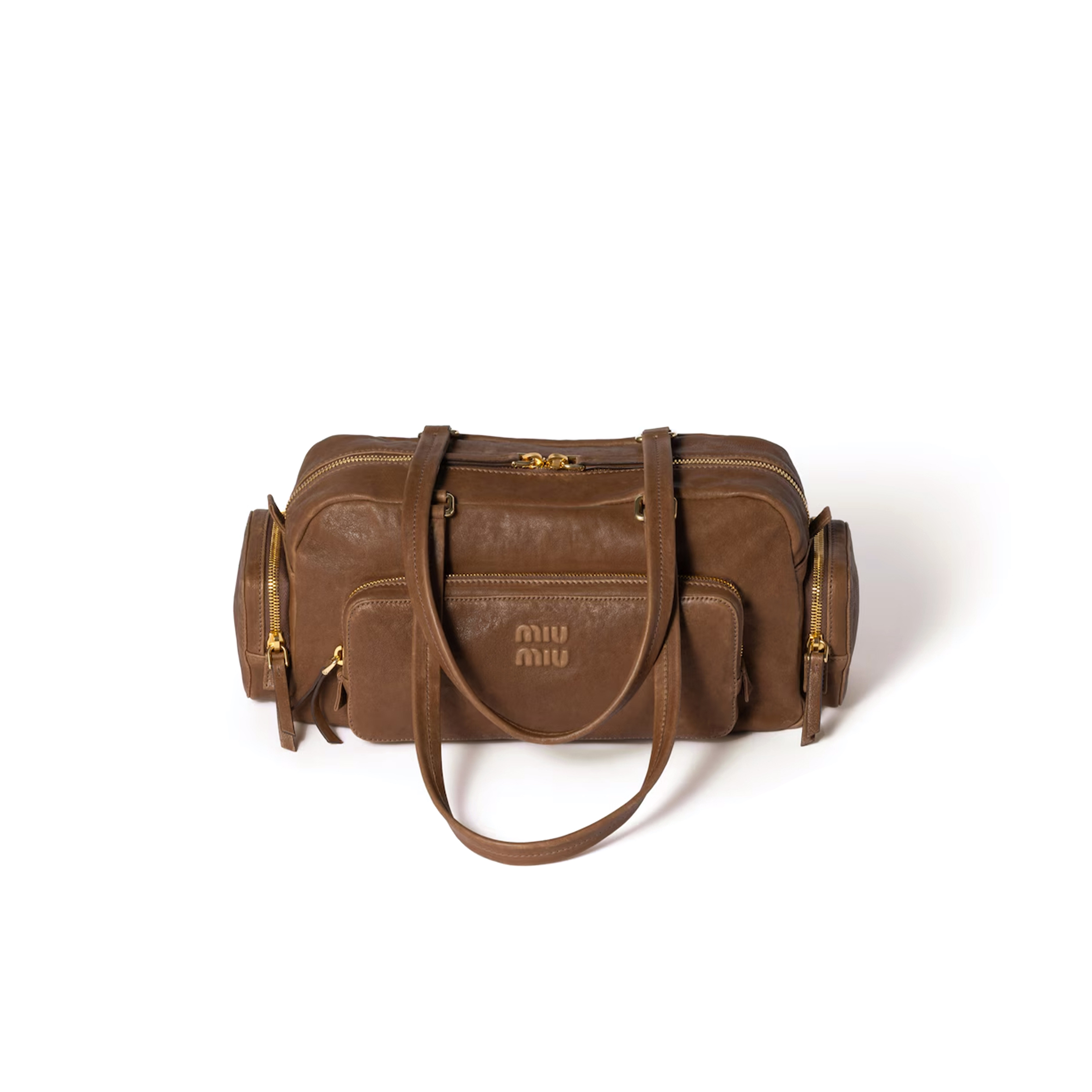 MIU MIU POCKET WASHED NAPPA LEATHER BAG 5BB175 (32*15.5*11cm)